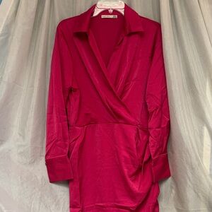 Elegant Women's Fuchsia Wrap Robe